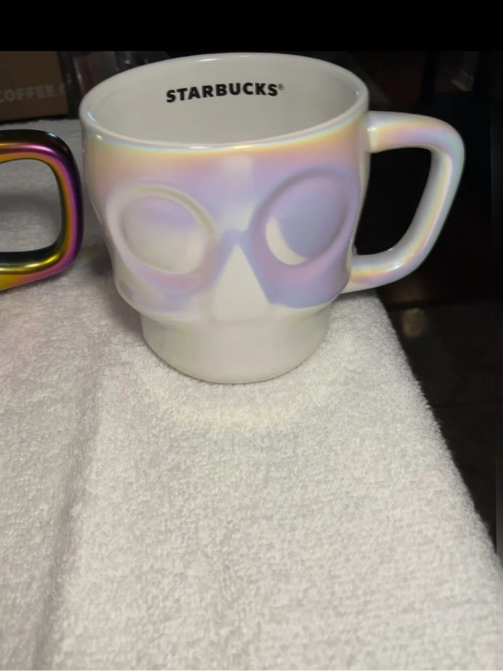 Complete set of Starbucks iridescent luster skull mugs